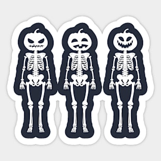 three pumpkin head zombies Sticker